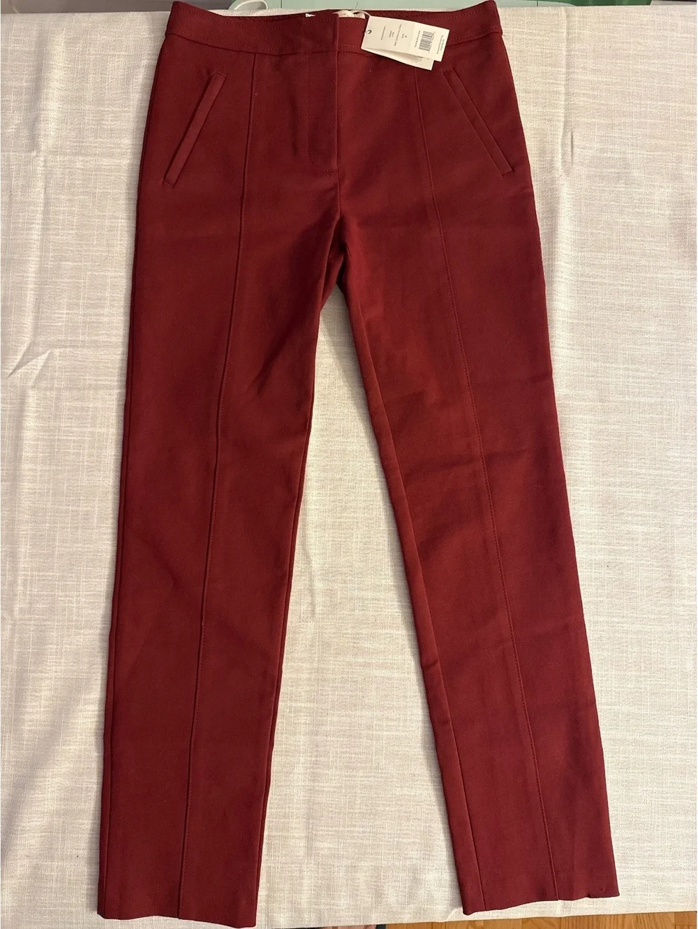 Tory Burch Vanner Pant Red Cordovan Size 2